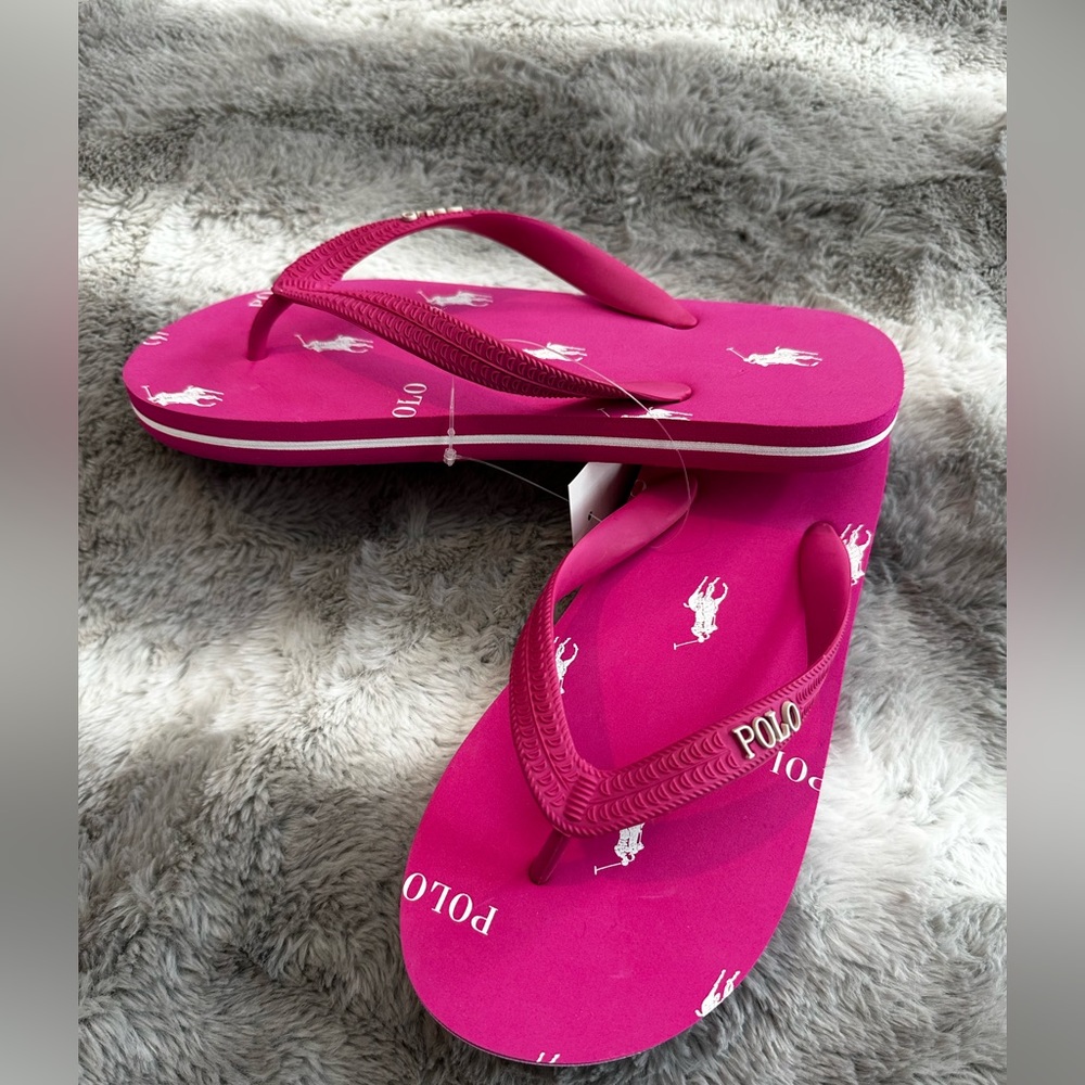 Ralph Lauren hot pink flip flops